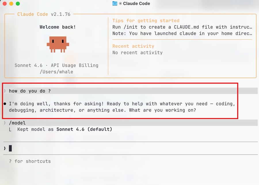 Claude Code connected to Sigma MaaS - chat demo