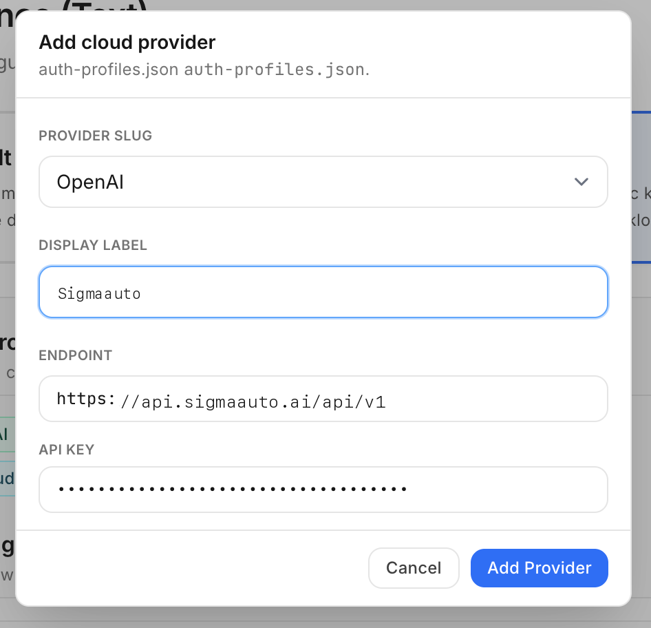 OpenHuman endpoint configuration